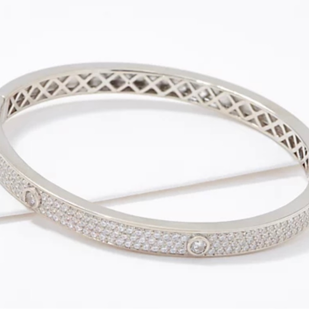 New w/o tags Diamonique Pave Gold Bangle Bracelet
